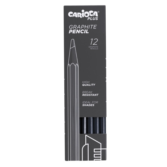Lápices de Grafito 2H Graphite Carioca Plus x 12