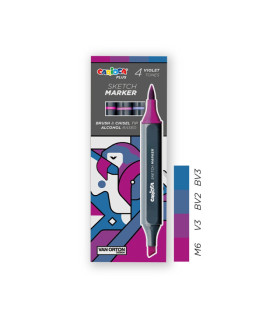 Marcadores Sketch Doble Punta Carioca Plus x 4 Violeta