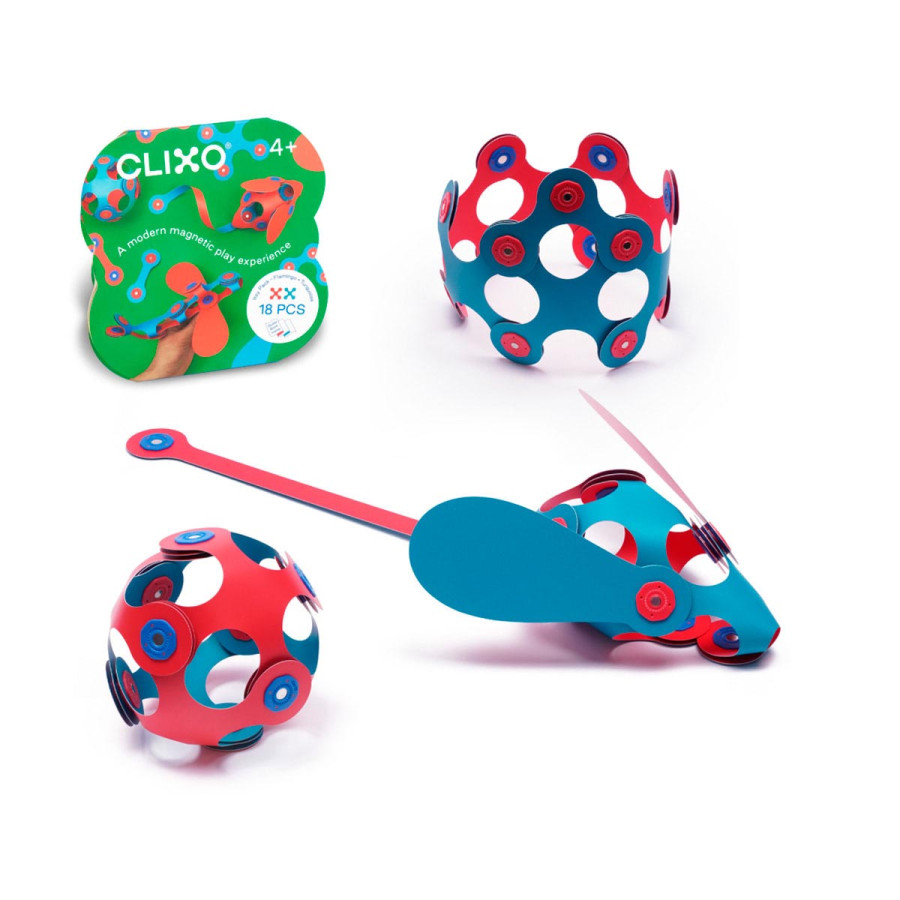 Set Itsy Coral y Turquesa 18 Piezas Clixo