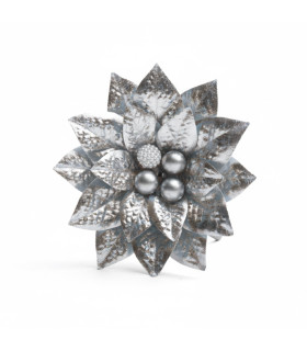 Adorno Flor Plateada 10 cm Alparamis A24-4025G