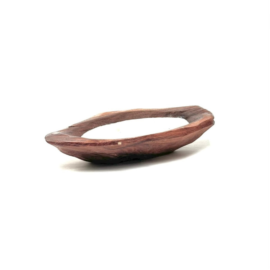 Vela en Cuenco de Madera 21 x 11 cm Espacio Aroma