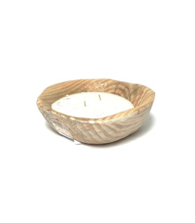 Vela en Cuenco de Madera 24 x 22 cm Espacio Aroma