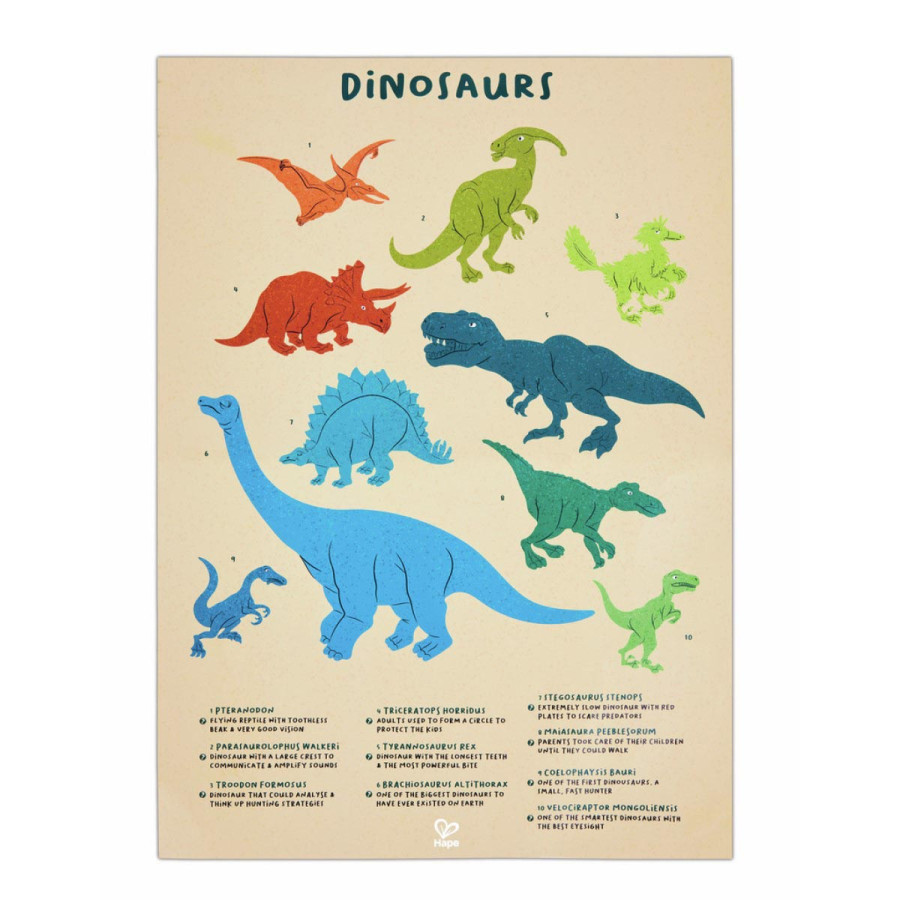 Puzzle de Piso Brillante de Dinosaurios 200 Pzs Hape