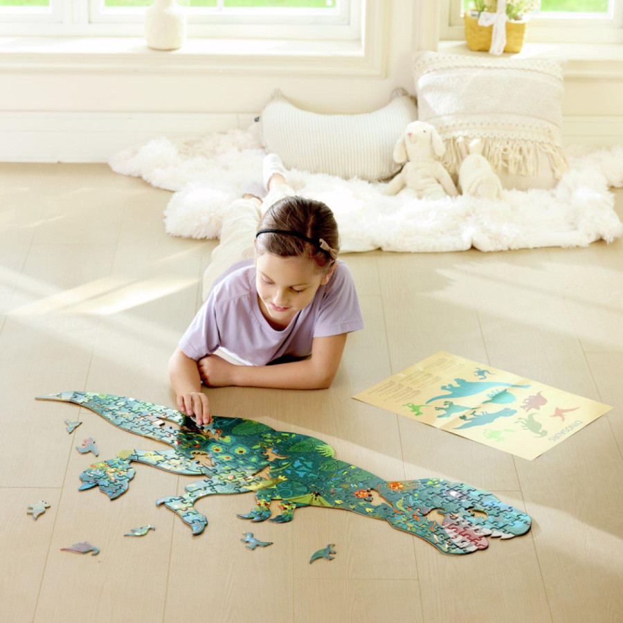 Puzzle de Piso Brillante de Dinosaurios 200 Pzs Hape