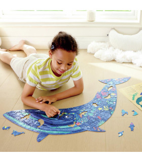 Puzzle de Piso Brillante de Ballena 200 Pzs Hape