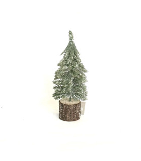 Árbol de Navidad con Base de Madera 19 cm Alparamis