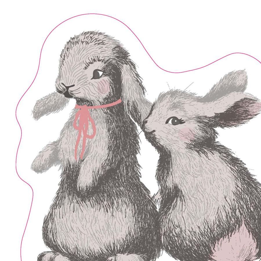 Servilletas 33x33 Silhouette Bunny Friends