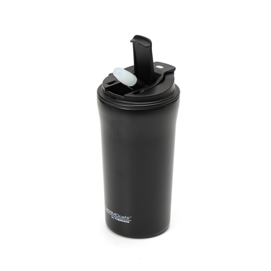 Vaso Térmico 500 ml Doble con Tapa y Sorbete Thermos Negro