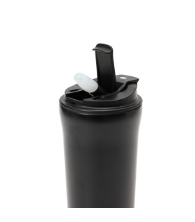 Vaso Térmico 500 ml Doble con Tapa y Sorbete Thermos Negro
