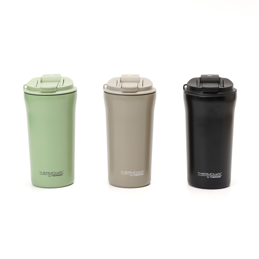 Vaso Térmico 500 ml Doble con Tapa y Sorbete Thermos Negro