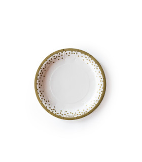 Plato de Polipapel Puntitos Dorados x 6