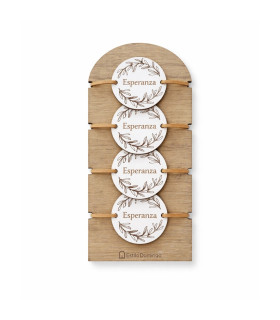 Portaservilletas de Madera con Grabado Esperanza x 4