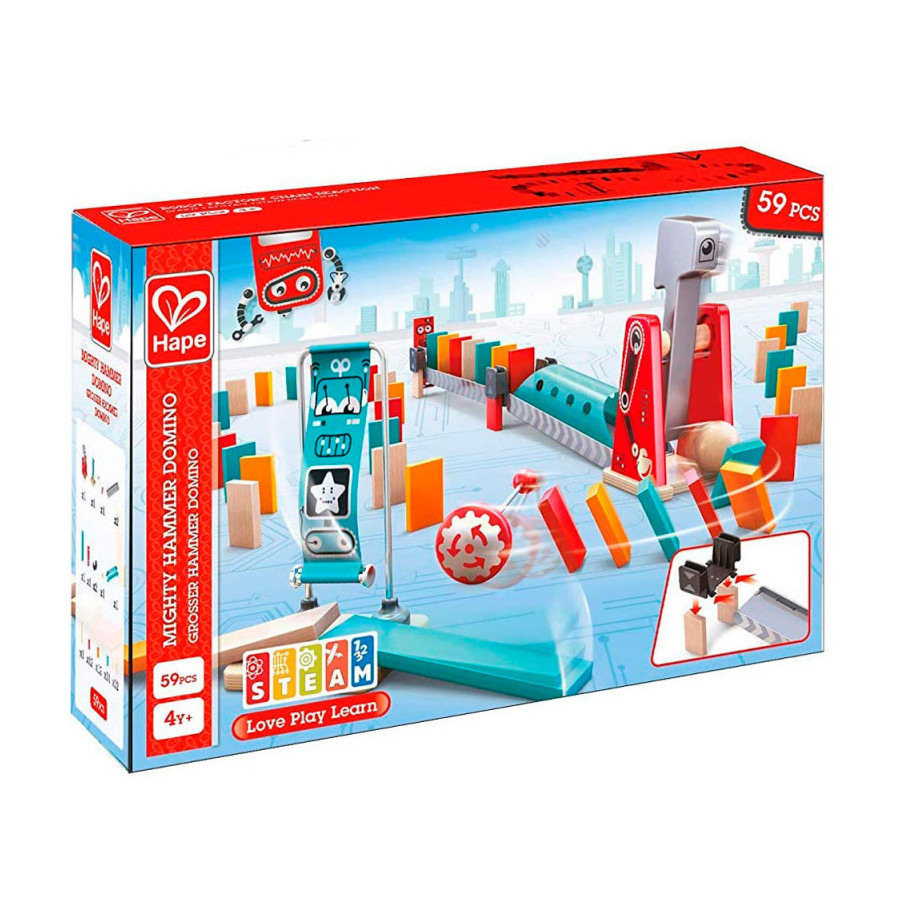 Juego de Dominó de Madera Martillo Poderoso Hape