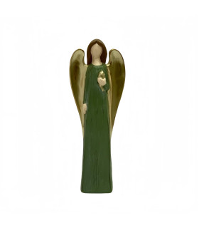 Adorno de Navidad Ángel de Cerámica Verde 27 cm Alparamis