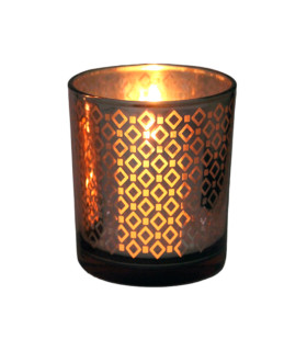 Fanal de Vidrio Rombos Rosa 9 x 10 cm