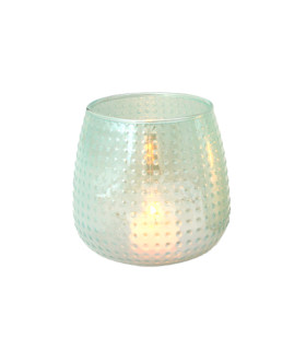 Fanal de Vidrio Lunar Labrado Aqua 11 x 10 cm