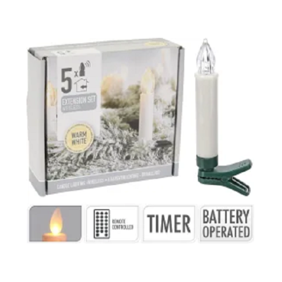 Extencion de 5 Velas Marfil con Timer Alparamis