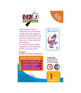 Juego Didáctico de Cartas Dino Detective