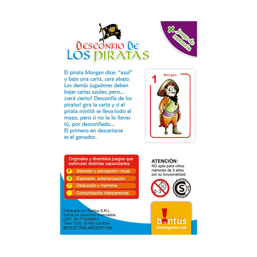 Juego Didáctico de Cartas Desconfío de los Piratas