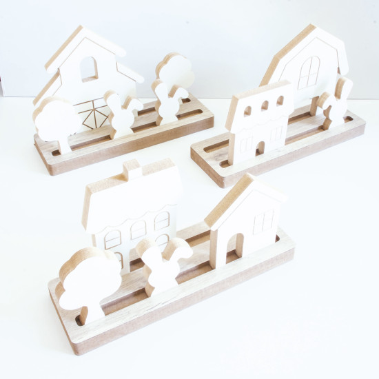 Adorno de Madera Calada Aldea de Pascua