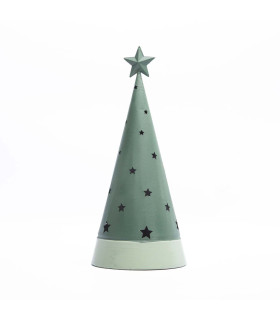 Adorno de Pino Verde con Estrellas con Luz 30 cm Alparamis