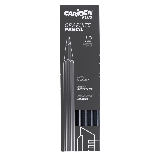 Lápices de Grafito 6B Graphite Carioca Plus x 12