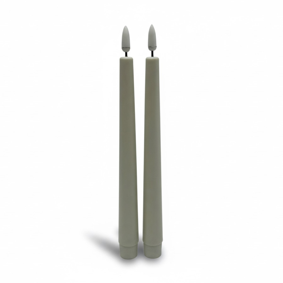 2 Velas Tapper LED Blancas 22 cm Función Touch Top Alparamis