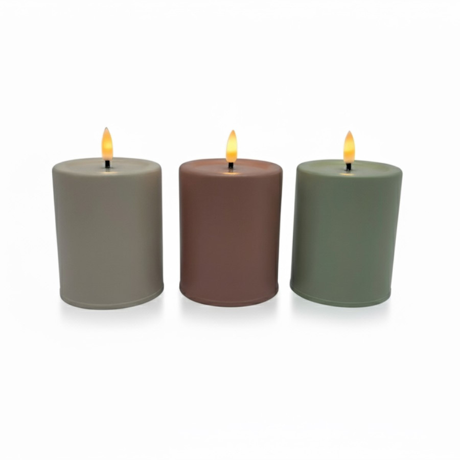 Vela Pilar LED Roja 7.9 x 10 cm Alparamis