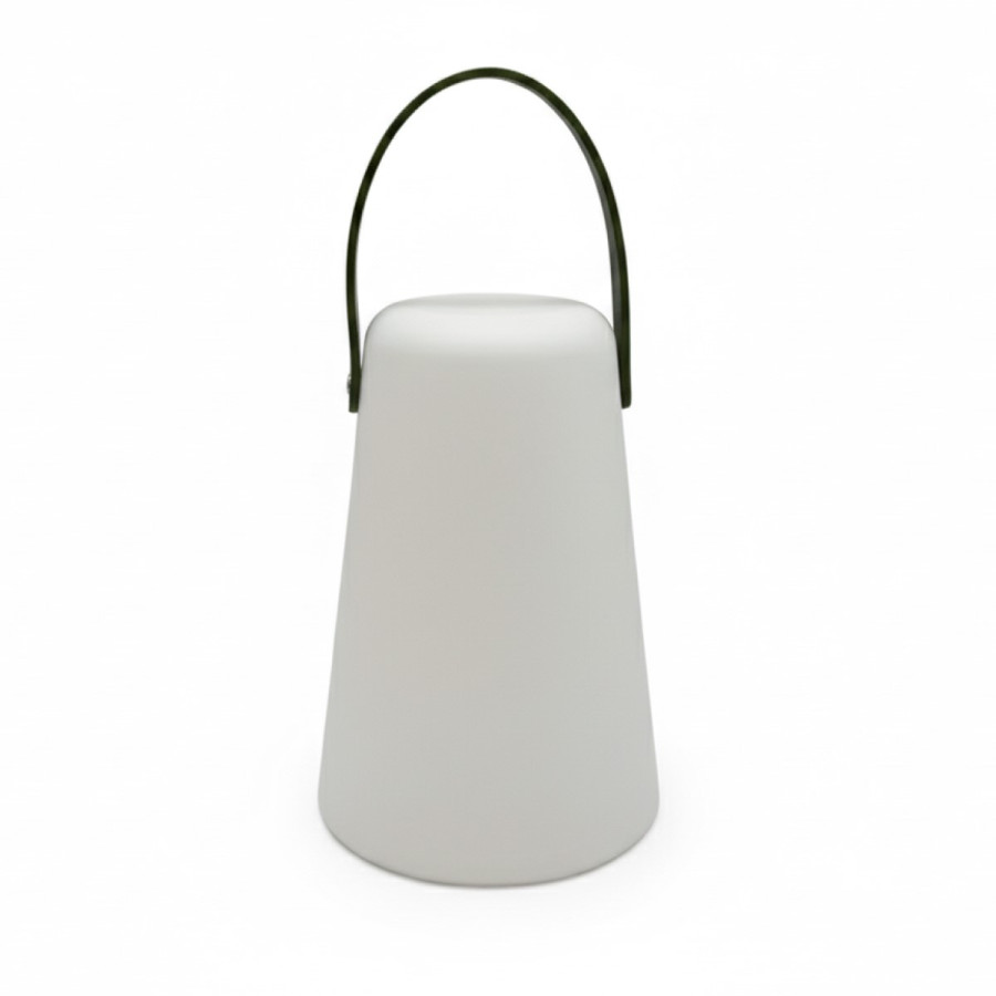 Lámpara LED Blanca con Manija Verde Oliva 20 cm Alparamis