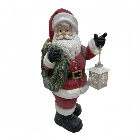 Adorno de Navidad Santa con Farol LED 53 cm Alparamis
