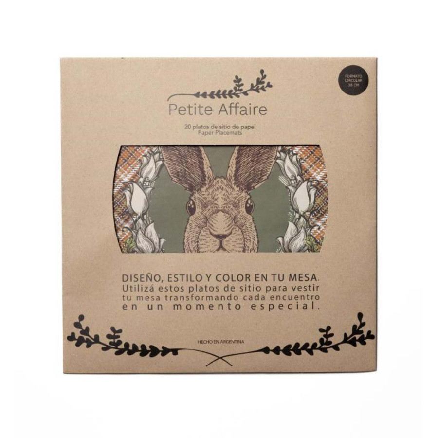 Individual Circular de Papel Conejo de Pascua