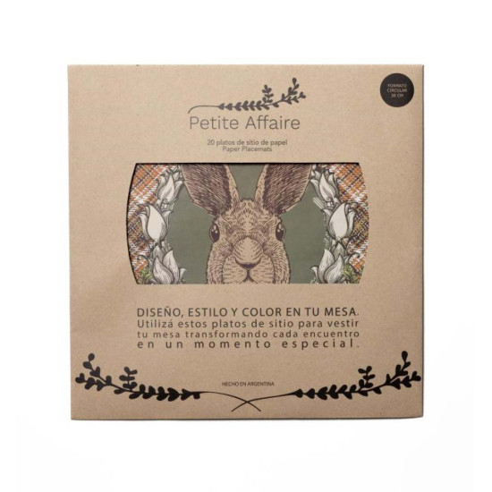 Individual Circular de Papel Conejo de Pascua