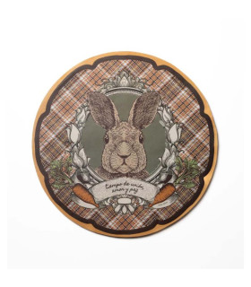 Individual Circular de Papel Conejo de Pascua