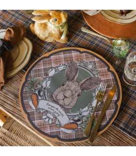 Individual Circular de Papel Conejo de Pascua