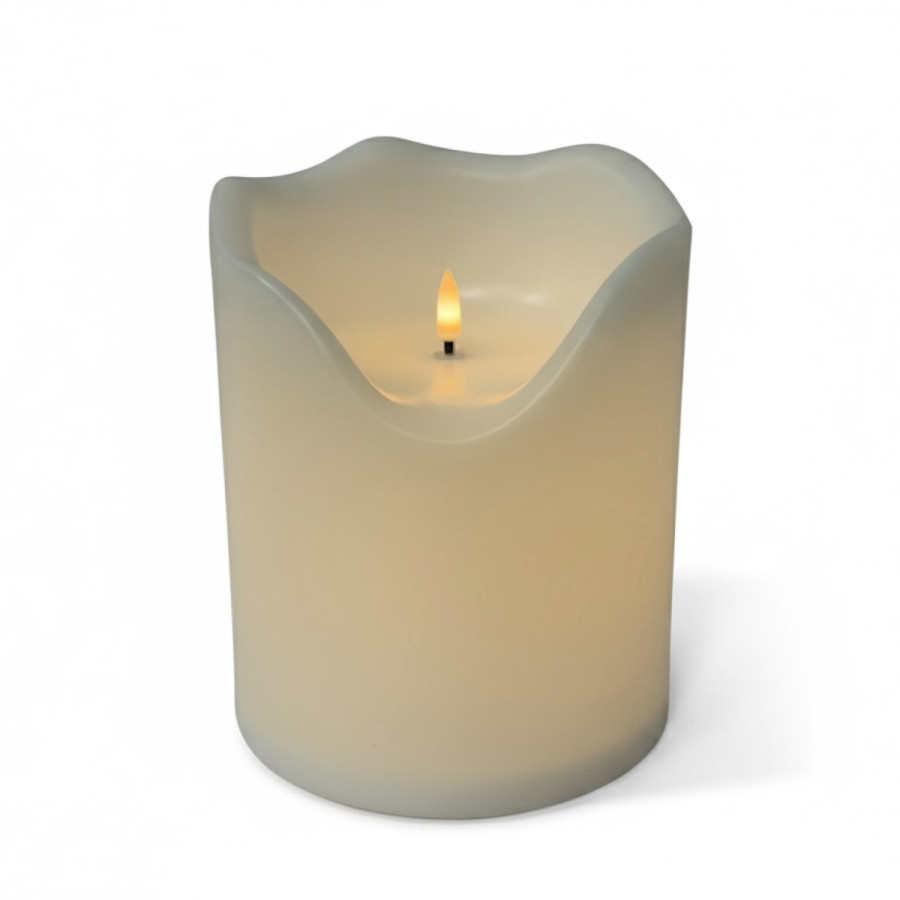 Vela Pilar LED Blanca 20 x 16 cm Alparamis