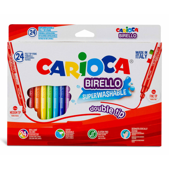 Marcadores Doble Punta Birello Carioca x 24