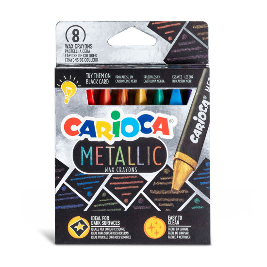 Crayones de Colores Metálicos Carioca x 8