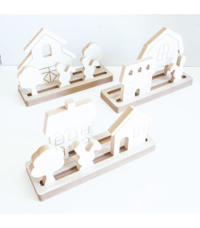 Adorno de Madera Calada Aldea de Pascua