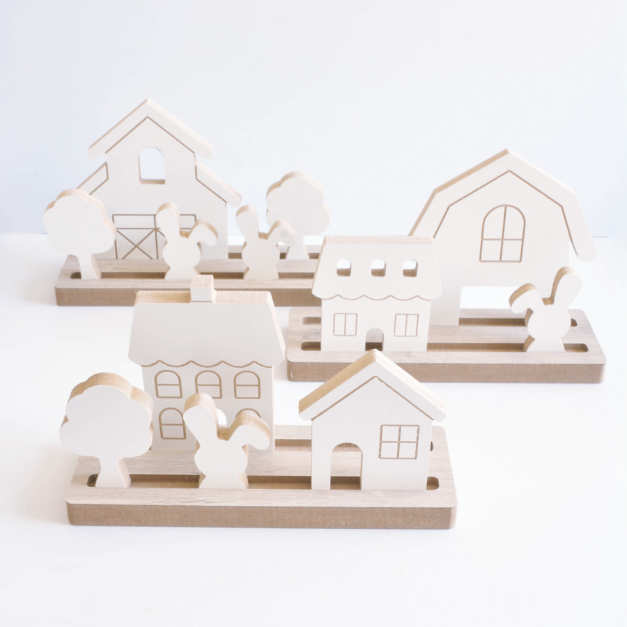 Adorno de Madera Calada Aldea de Pascua