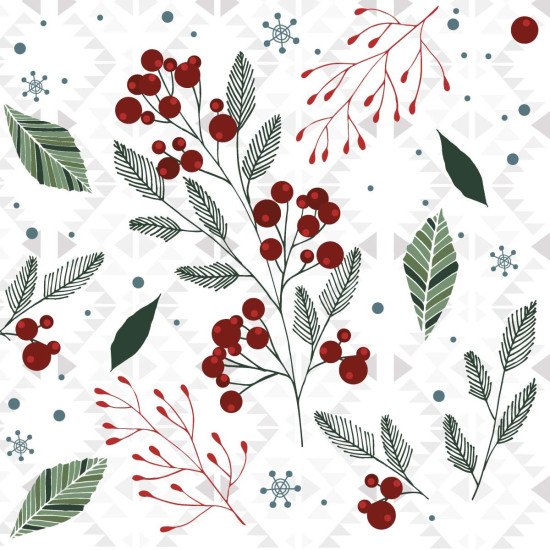 Servilletas 33 x 33 cm Festive Florals Xmas