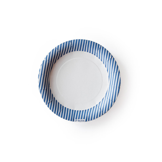 Plato de Polipapel Rayas Azules x 6