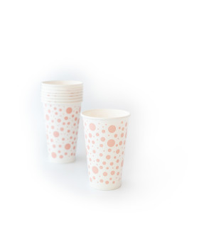 Vasos De Polipapel Estrellas Rosas 12 oz x 8