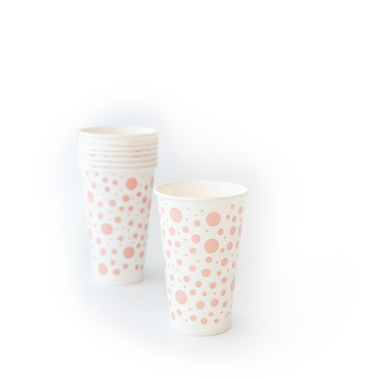 Vasos De Polipapel Estrellas Rosas 12 oz x 8