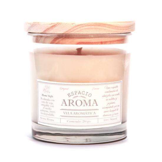 Vela de Soja Aromática 250 g Línea Clásica Peonia Espacio Aroma