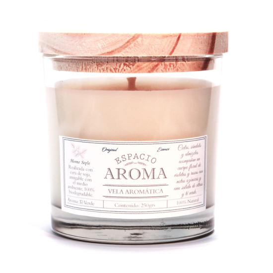 Vela de Soja Aromática 250 g Línea Clásica Té Verde Espacio Aroma