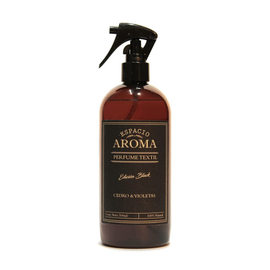 Aromatizador Textil 500 ml Línea Black Cedro y Violetas Espacio Aroma