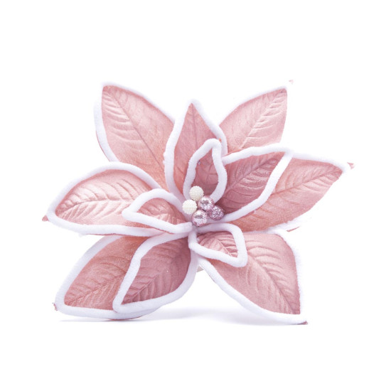 Adorno Estrella Federal Rosa Borde Blanco 30 cm Alparamis A24-4097