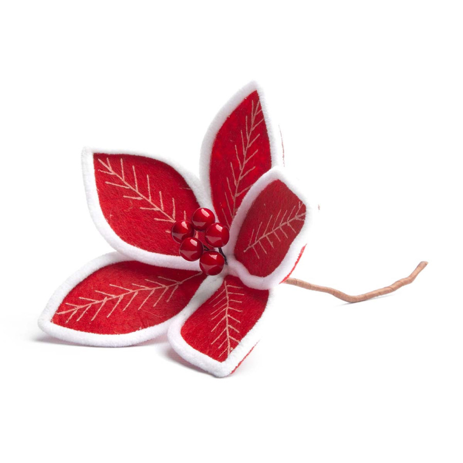 Adorno Estrella Federal Roja Borde Blanco 18 cm Alparamis A24-4206