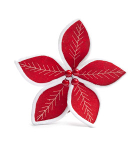 Adorno Estrella Federal Roja Borde Blanco 18 cm Alparamis A24-4206