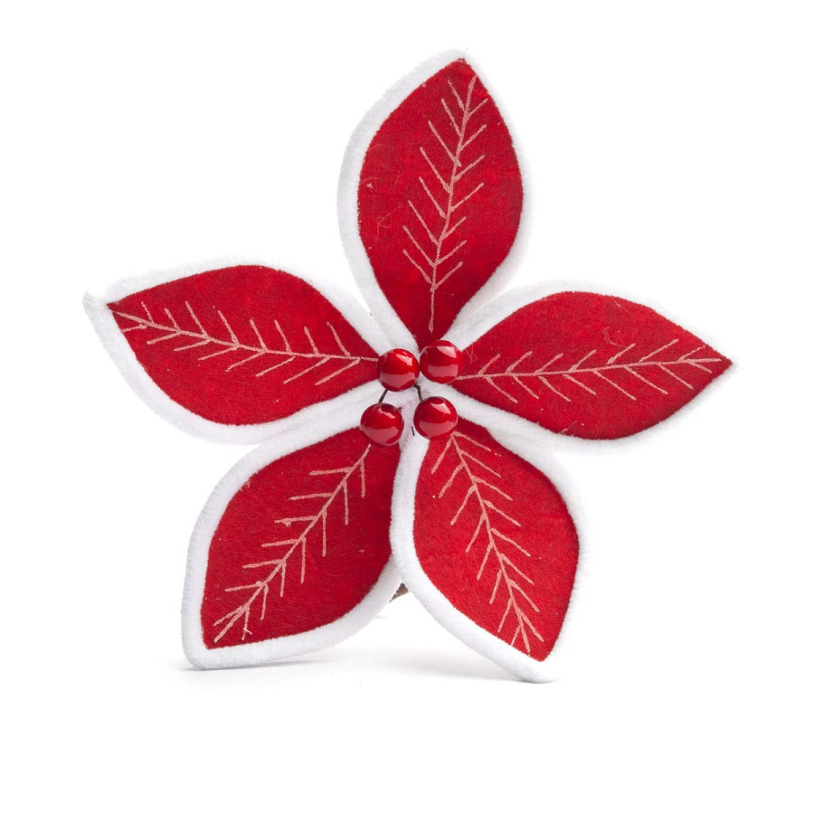 Adorno Estrella Federal Roja Borde Blanco 18 cm Alparamis A24-4206